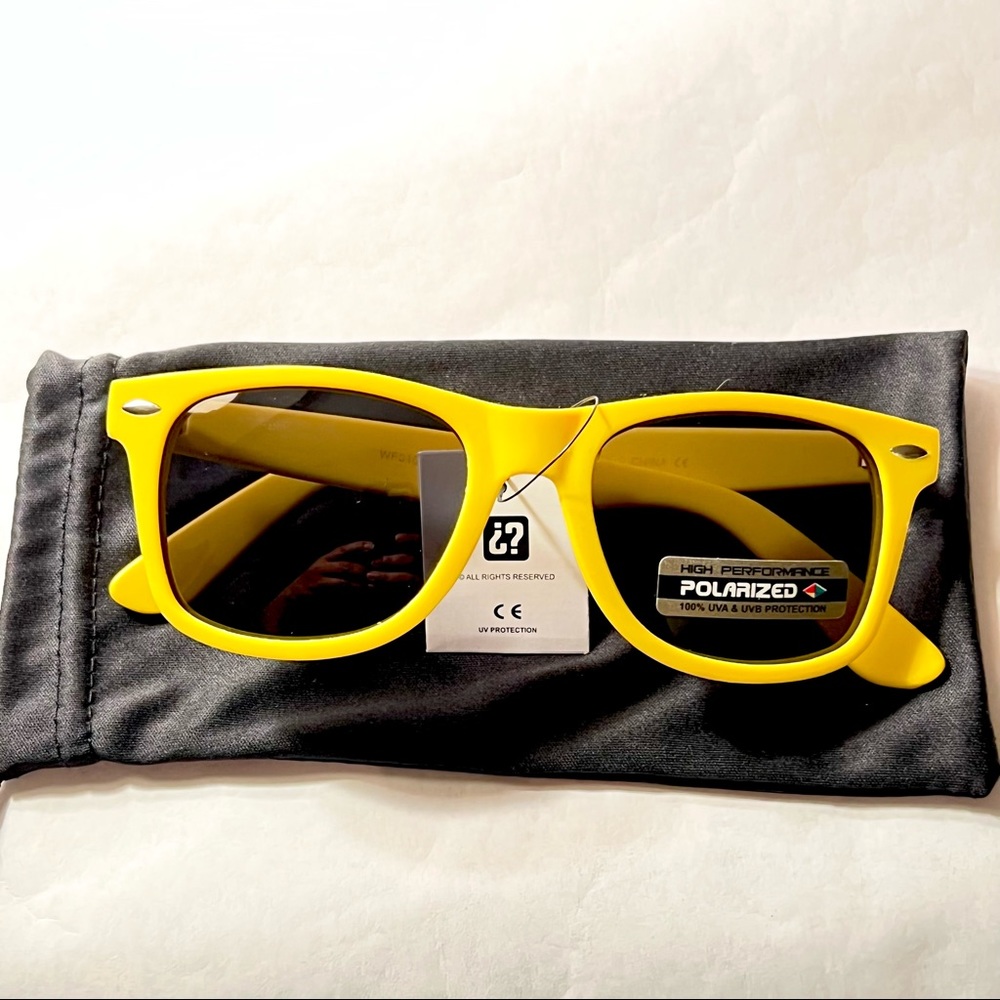 Unbranded Wayfarer Style Polarized UVA/UVB Sunglasses Yellow - Picture 9 of 10